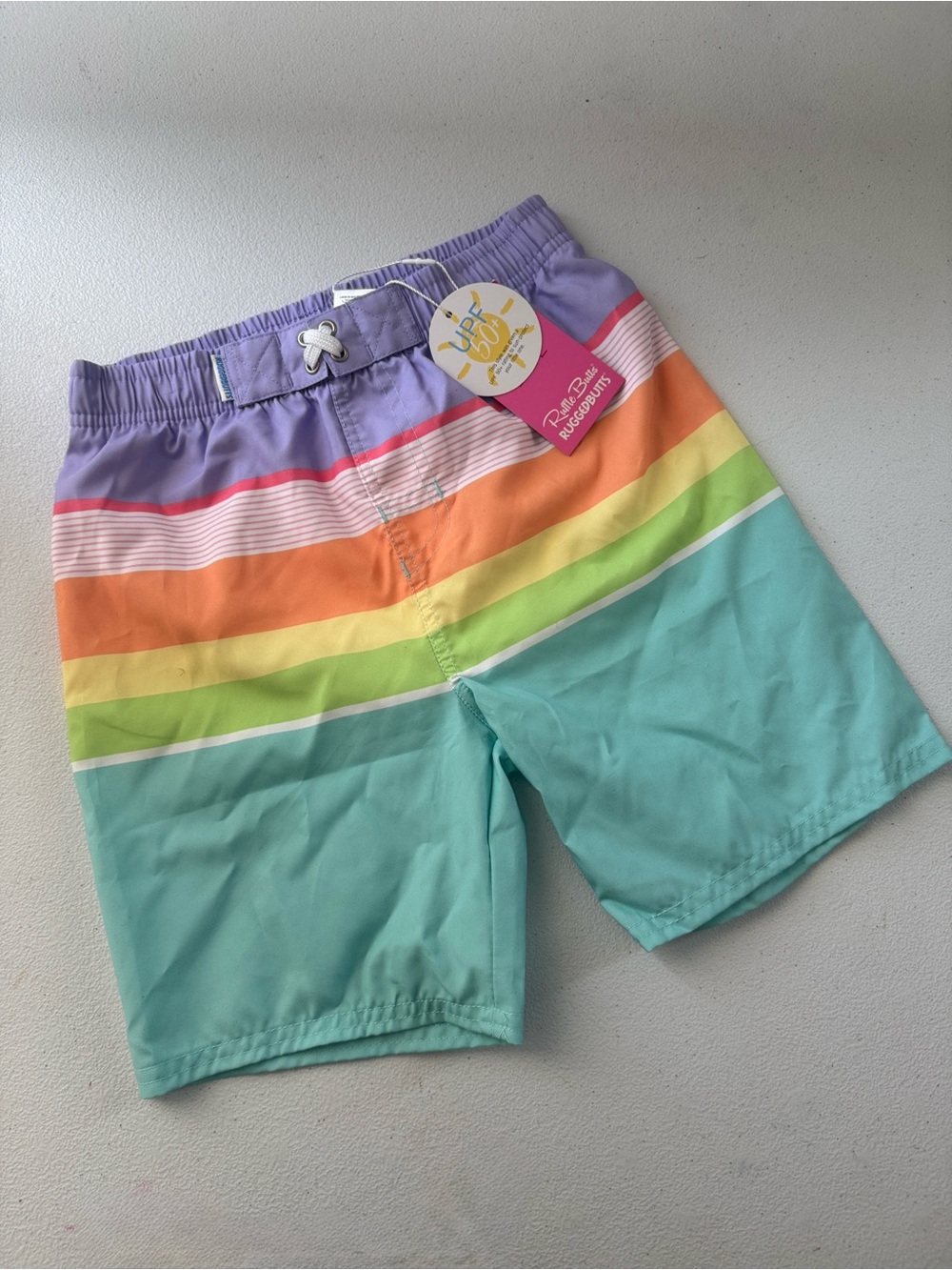 Rugged Butts Swim Trunks - Island Rainbow